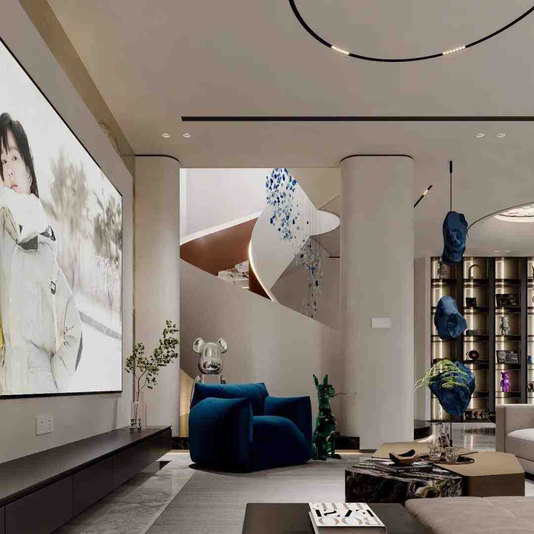 徐跃兵设计 | 450㎡艺术别墅,流淌的奢华与静谧-叭楼楼市分享网
